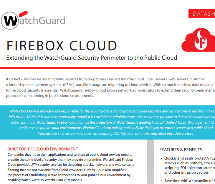 WatchGuard Firebox Cloud